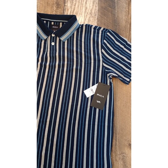 NWT Men's RVCA Uptown Stripe Polo SS Shirt, Size Small - Picture 3 of 12